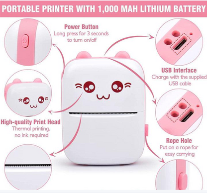 Portable Mini Pocket Printer BT Thermal Printer