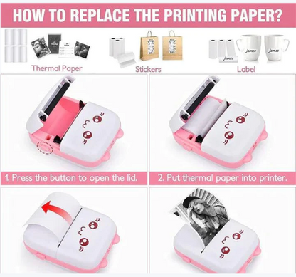 Portable Mini Pocket Printer BT Thermal Printer